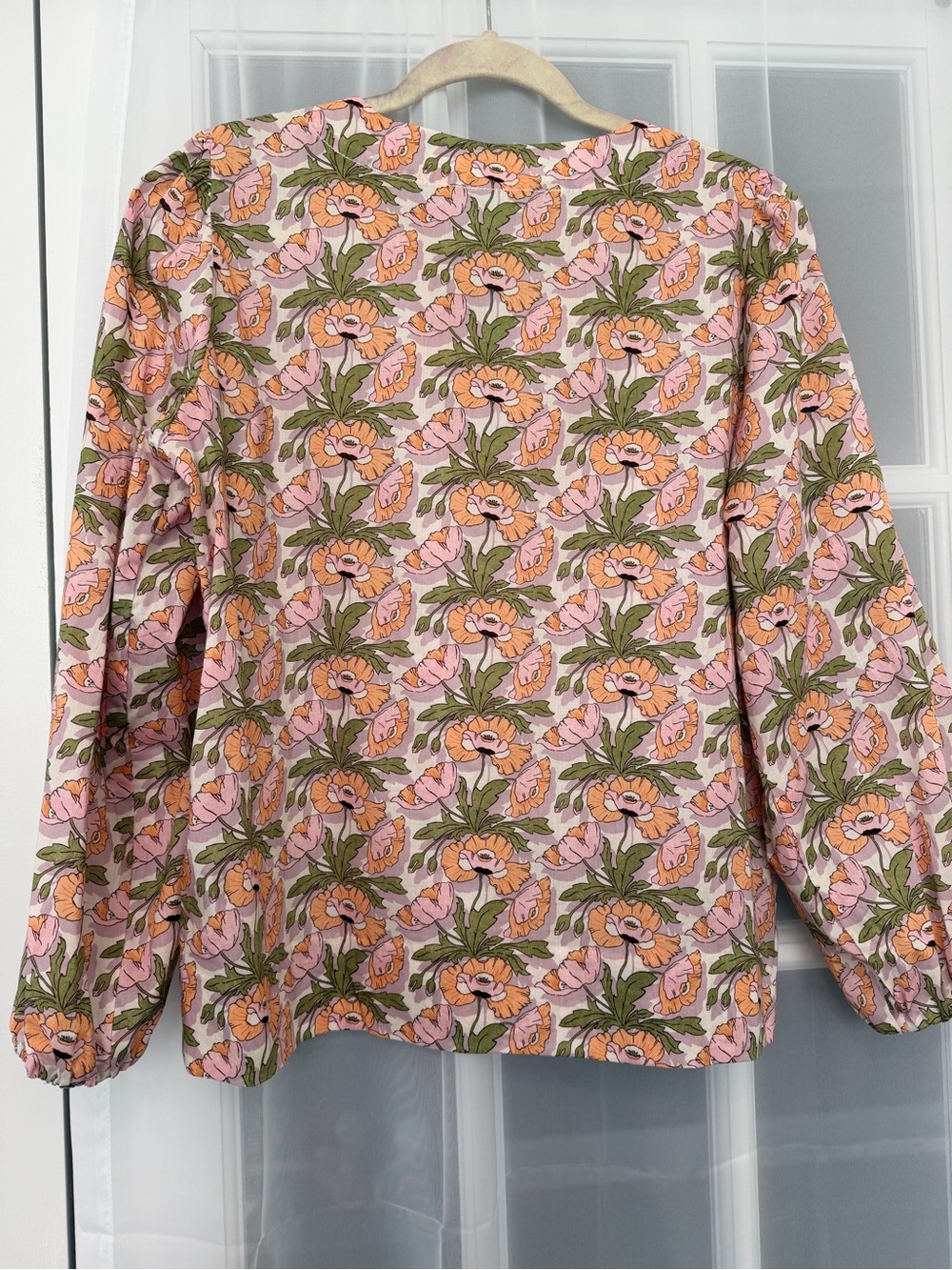 J.Crew Liberty Floral Cotton Popover Blouse Medium - Picture 9 of 11